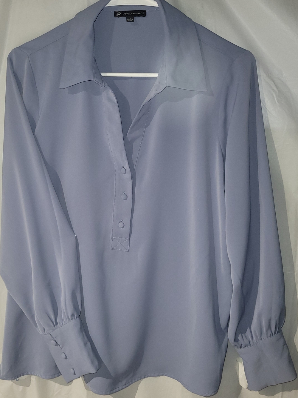Adrianna Papell Women's Lavender Button-Front Blouse Size Small